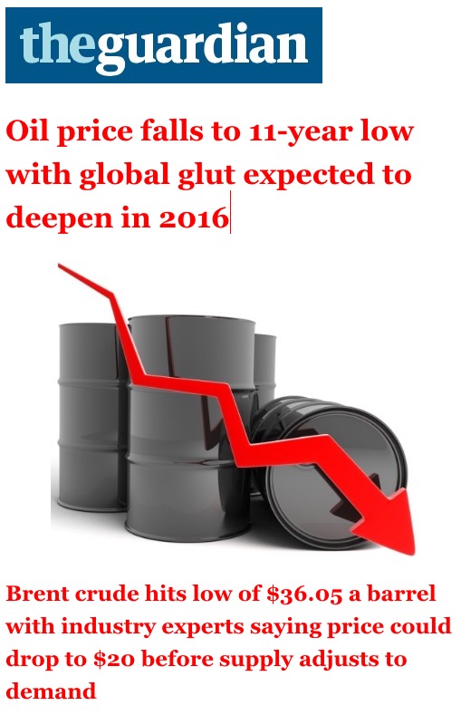Oil price falls to 11-year low with global glut expected to deepen in ...