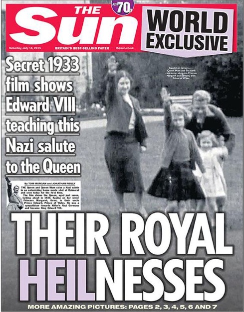 ANOTHER ROYAL CONNECTION: FRONT PAGE STORY :18  JULY 2015