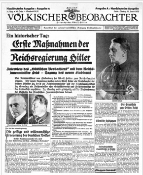 Volkischer Beobachter, the Nazi newspaper in which Shell used to advertise